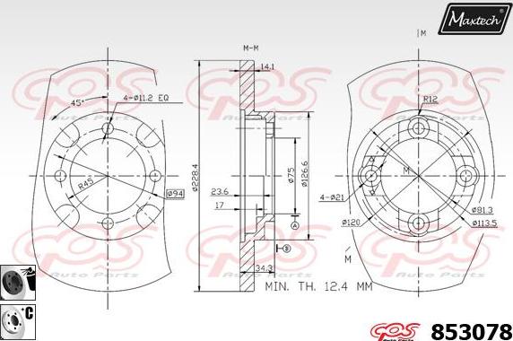 Maxtech 72957007 - Piston, brake caliper autospares.lv