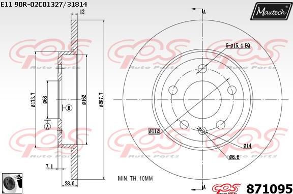 Maxtech 72957032 - Piston, brake caliper autospares.lv