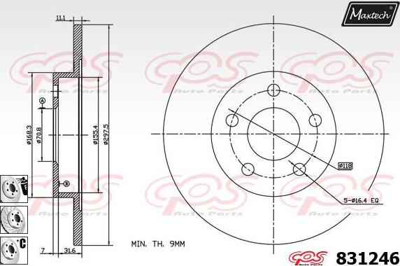 Maxtech 827047 - Brake Disc autospares.lv