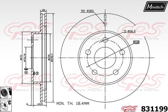 Maxtech 881407 - Brake Disc autospares.lv