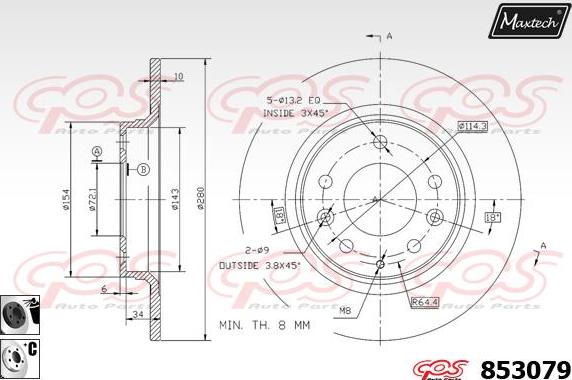 Maxtech 72960002 - Piston, brake caliper autospares.lv