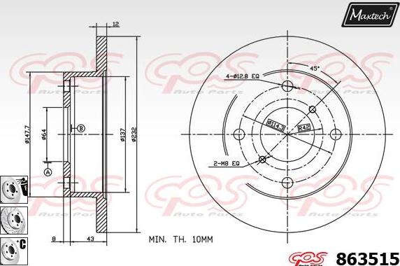 Maxtech 72960028 - Piston, brake caliper autospares.lv