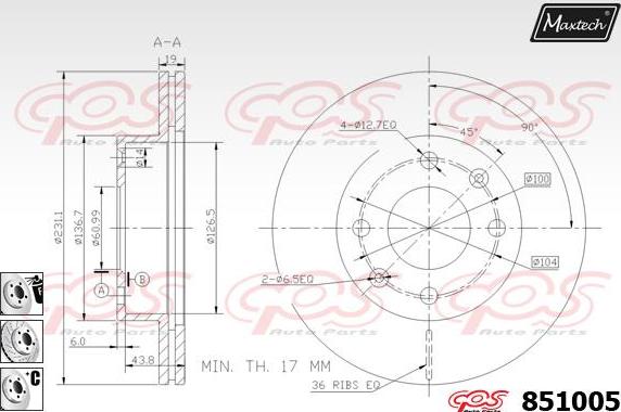 Maxtech 72934018 - Piston, brake caliper autospares.lv