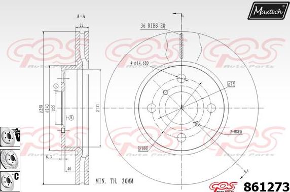 Maxtech 851097 - Brake Disc autospares.lv