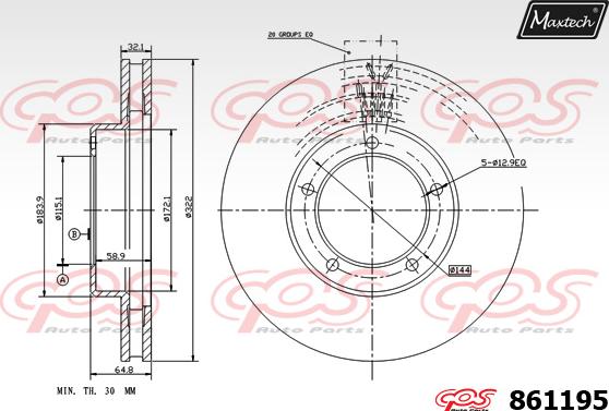 Maxtech 72938030 - Piston, brake caliper autospares.lv