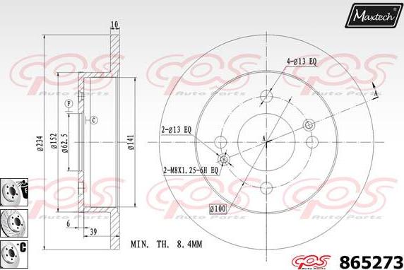 Maxtech 873068 - Brake Disc autospares.lv