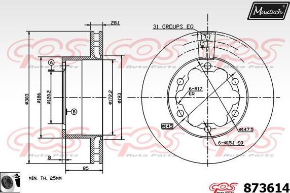 Maxtech 72927001 - Piston, brake caliper autospares.lv