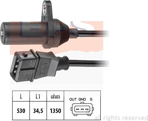 MDR EPS-1953 265 - Sensor, crankshaft pulse autospares.lv