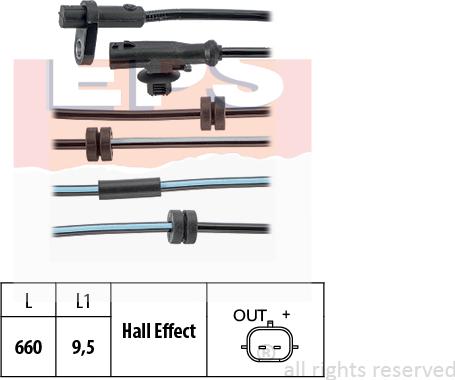 MDR EPS-1960 126 - Sensor, wheel speed autospares.lv