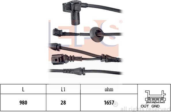 MDR EPS-1962 047 - Sensor, wheel speed autospares.lv