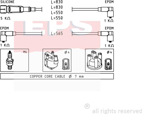 MDR EPS-1499 159 - Ignition Cable Kit autospares.lv