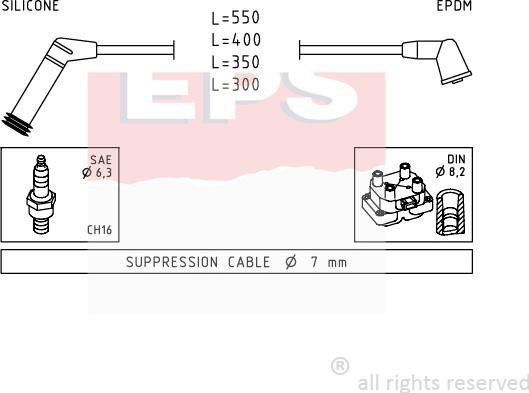 MDR EPS-1499 119 - Ignition Cable Kit autospares.lv
