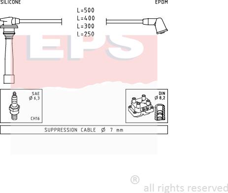 MDR EPS-1499 111 - Ignition Cable Kit autospares.lv