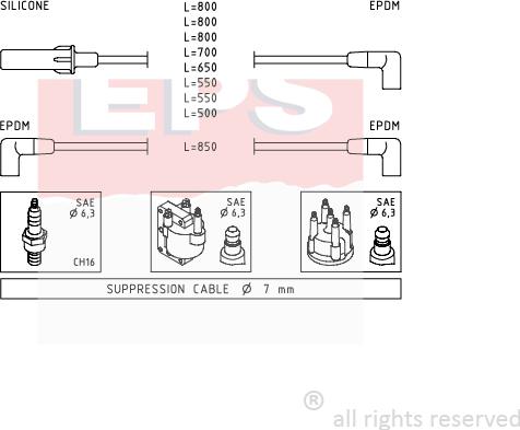 MDR EPS-1499 181 - Ignition Cable Kit autospares.lv