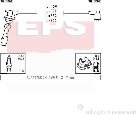 MDR EPS-1499 255 - Ignition Cable Kit autospares.lv