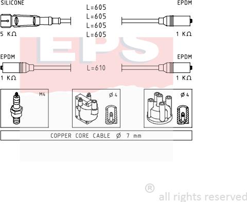 MDR EPS-1500 965 - Ignition Cable Kit autospares.lv