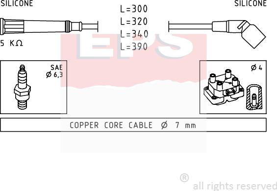 MDR EPS-1500 900 - Ignition Cable Kit autospares.lv