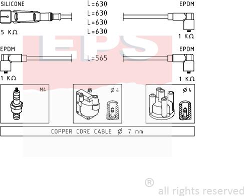 MDR EPS-1500 493 - Ignition Cable Kit autospares.lv