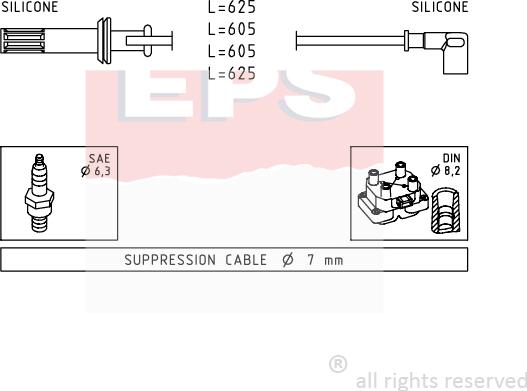 MDR EPS-1500 456 - Ignition Cable Kit autospares.lv