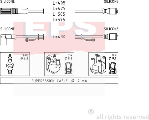 MDR EPS-1500 466 - Ignition Cable Kit autospares.lv