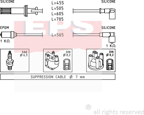 MDR EPS-1500 471 - Ignition Cable Kit autospares.lv