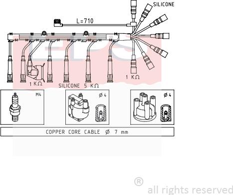 MDR EPS-1500 597 - Ignition Cable Kit autospares.lv