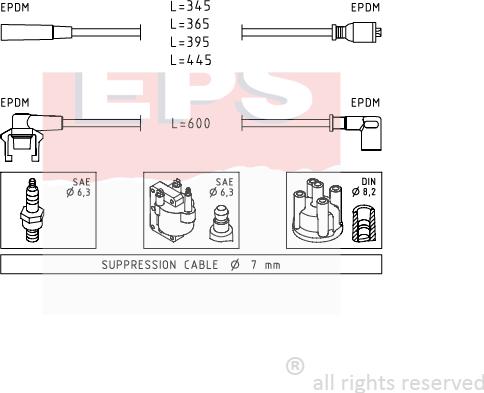 MDR EPS-1500 543 - Ignition Cable Kit autospares.lv