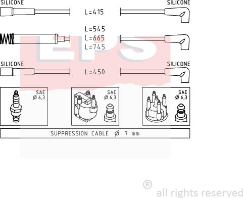 MDR EPS-1500 514 - Ignition Cable Kit autospares.lv