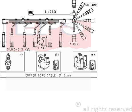 MDR EPS-1500 587 - Ignition Cable Kit autospares.lv