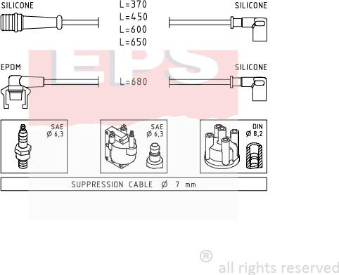 MDR EPS-1500 539 - Ignition Cable Kit autospares.lv