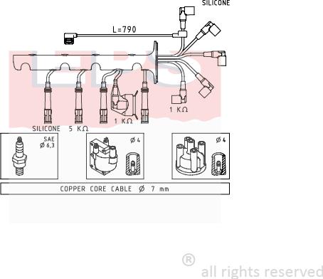 MDR EPS-1500 573 - Ignition Cable Kit autospares.lv