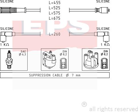 MDR EPS-1500 692 - Ignition Cable Kit autospares.lv