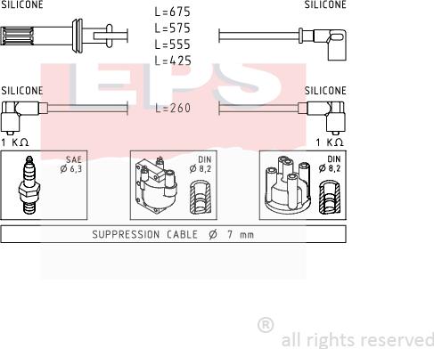 MDR EPS-1500 650 - Ignition Cable Kit autospares.lv