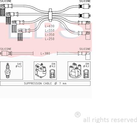 MDR EPS-1500 815 - Ignition Cable Kit autospares.lv