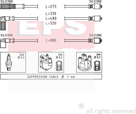 MDR EPS-1500 354 - Ignition Cable Kit autospares.lv