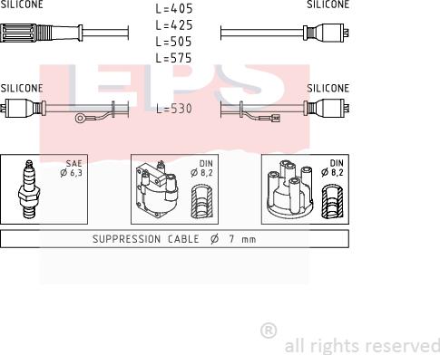 MDR EPS-1500 386 - Ignition Cable Kit autospares.lv