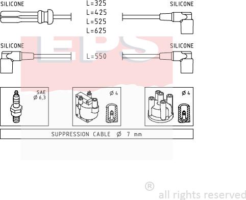 MDR EPS-1500 372 - Ignition Cable Kit autospares.lv