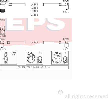 MDR EPS-1500 737 - Ignition Cable Kit autospares.lv