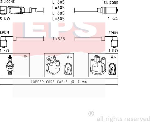 MDR EPS-1500 725 - Ignition Cable Kit autospares.lv