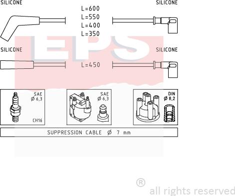 MDR EPS-1501 914 - Ignition Cable Kit autospares.lv