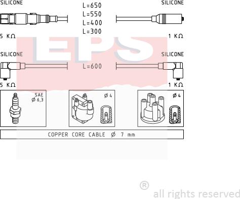 MDR EPS-1501 933 - Ignition Cable Kit autospares.lv