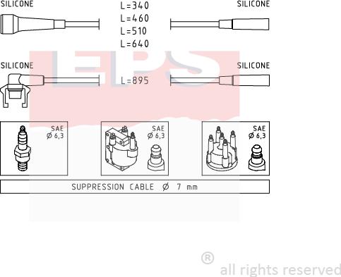 MDR EPS-1501 499 - Ignition Cable Kit autospares.lv