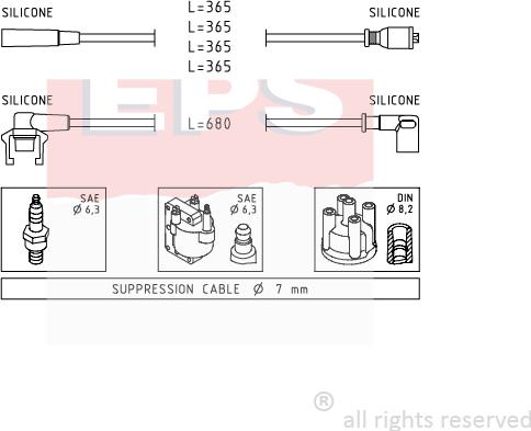 MDR EPS-1501 497 - Ignition Cable Kit autospares.lv