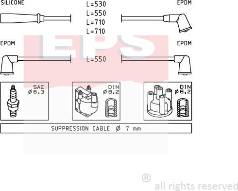 MDR EPS-1501 413 - Ignition Cable Kit autospares.lv