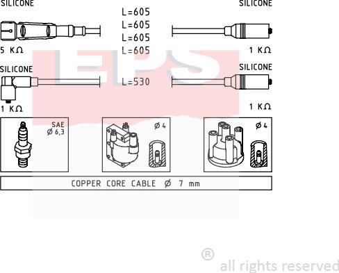 MDR EPS-1501 549 - Ignition Cable Kit autospares.lv