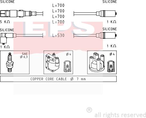 MDR EPS-1501 551 - Ignition Cable Kit autospares.lv