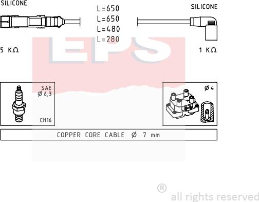 MDR EPS-1501 585 - Ignition Cable Kit autospares.lv