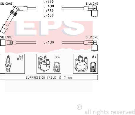 MDR EPS-1501 529 - Ignition Cable Kit autospares.lv