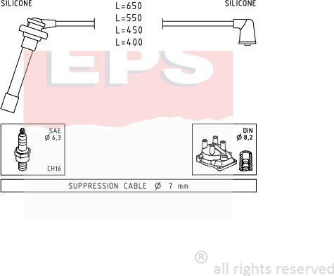 MDR EPS-1501 699 - Ignition Cable Kit autospares.lv