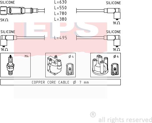 MDR EPS-1501 660 - Ignition Cable Kit autospares.lv